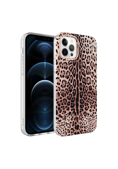 Apple Uyumlu iPhone 12 Pro Kılıf Zore Bella Kapak Leopar