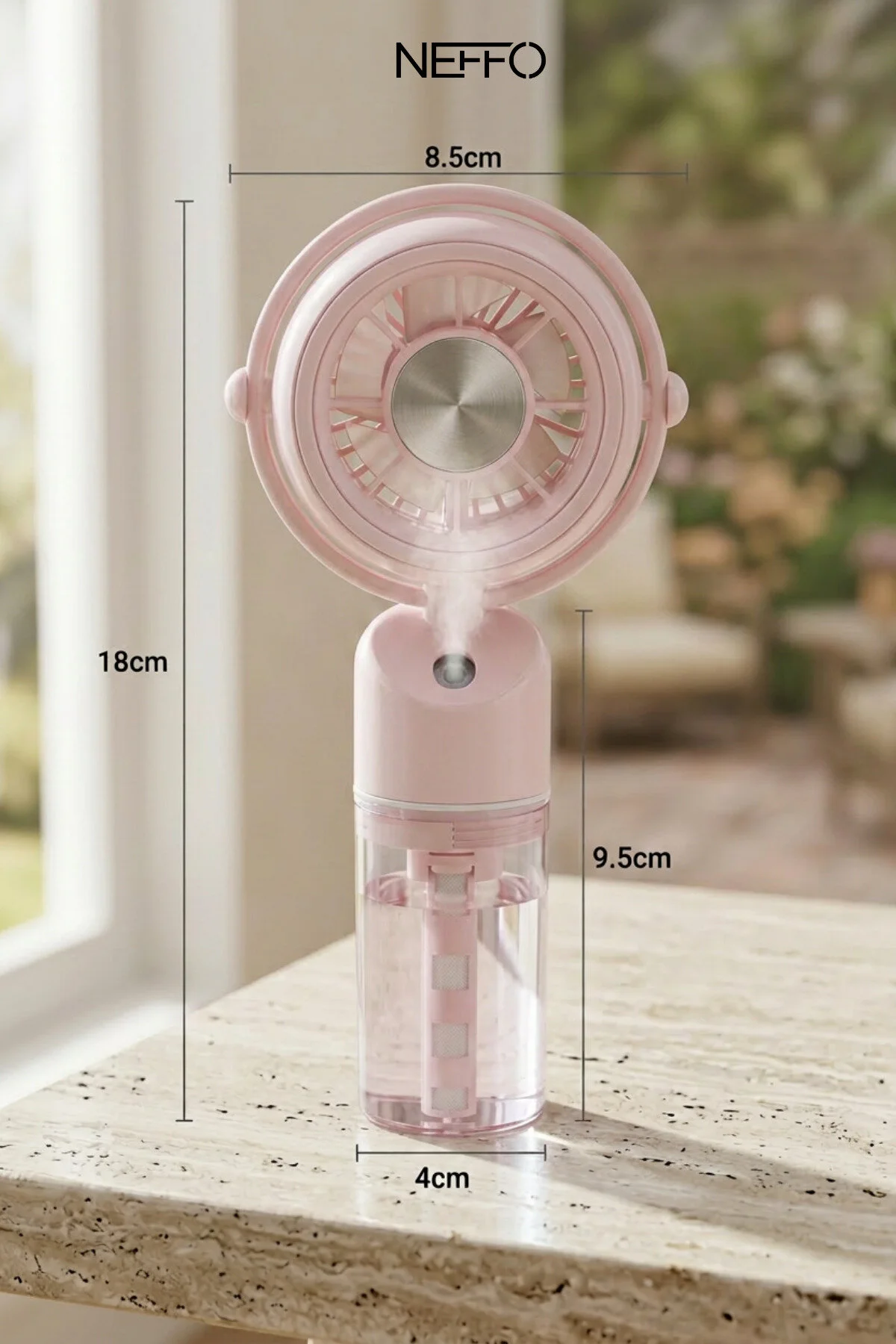 Taşınabilir Püskürtmeli Mini Fan Vantilatör 3 Kademeli Güçlü Sprey Fan Serinletici