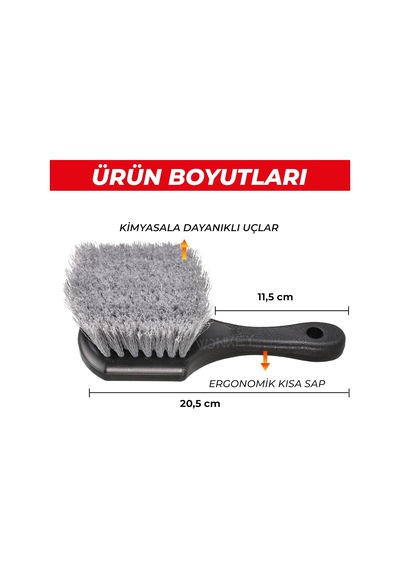 - Jant Ve Davlumbaz Temizleme Fırçası, Yumuşak Kıllı Jant Temizleme Fırçası - Lastik Ve Jant Fı