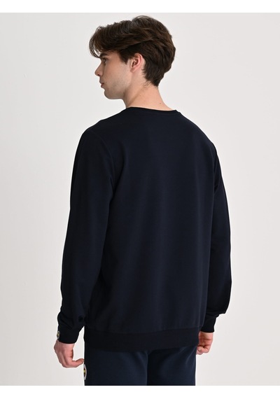 Fenerbahçe Sarı Lacivert Tribün Tramlı Logo Erkek Sweatshirt Fb Laci Yeni