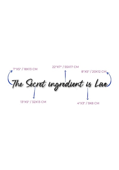 The Secret Ingredient Is Love Metal Duvar Yazısı - Siyah