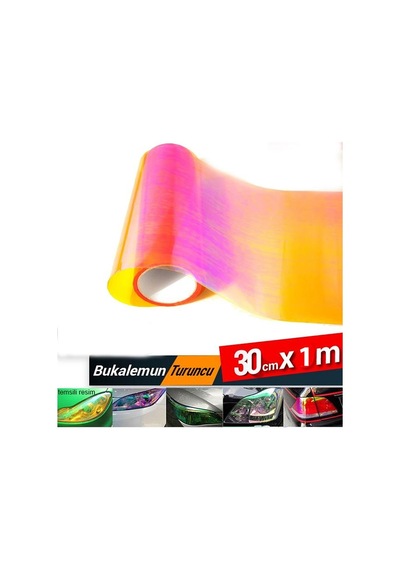 Far Stop Filmi Far Folyosu Bukalemun Turuncu Rengarenk Çizik Çizilme Engelleyici Folyo 100cmx30cm