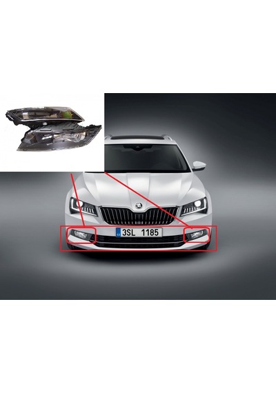 Skoda 2015 Sonrası Superb Sis Lambası Super B Sis Farı Lambası Sağ Yolcu Tarafi Ampullü ve Duylu