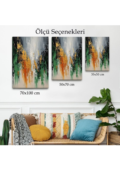 Miyrem^ Canvas Serie Yağlıboya Görünümlü Soyut Tablo-7641