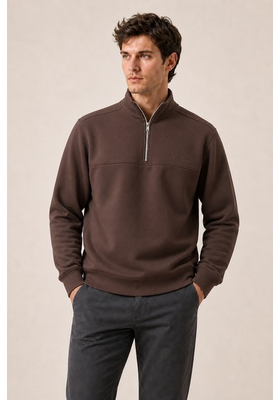 Redline Krivs Bisiklet Yaka Regular Fit Kışlık Sweatshirt Kahve