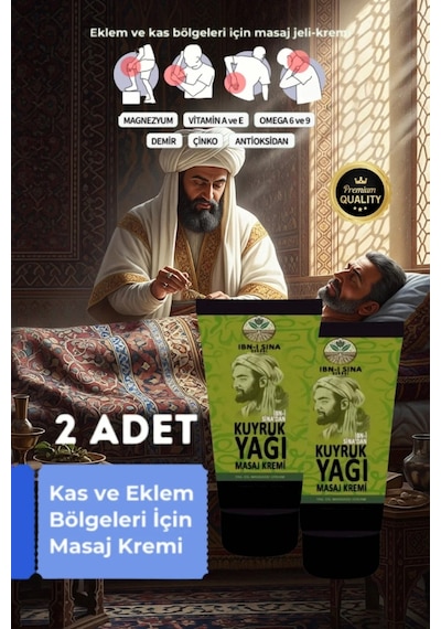 Süper Ibni Sina Kuyruk Yağı Muzicesi Masaj Kremi 2li Set