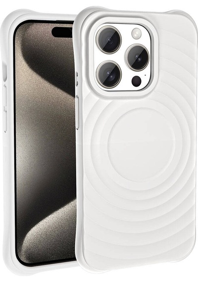 Apple Uyumlu iPhone 15 Pro Max M-safe Şarj Özellikli Airbagli Mat Görünümlü Zore Hepi Kapak Gri
