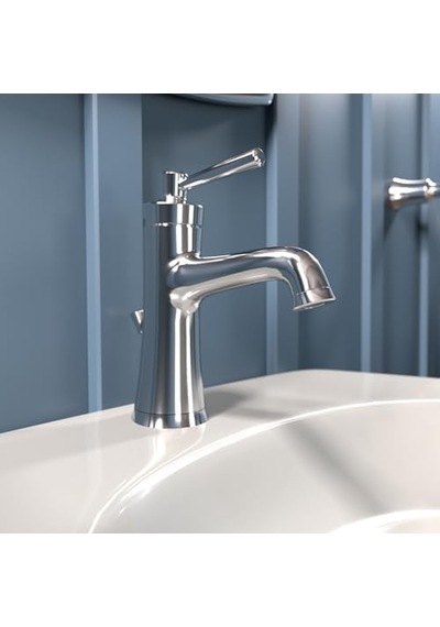 Joleena Geçişli 1-kulplu 1 20,32 Cm Yüksekliğinde Banyo Lavabo Bataryası, Krom 04771000 Açık Bej