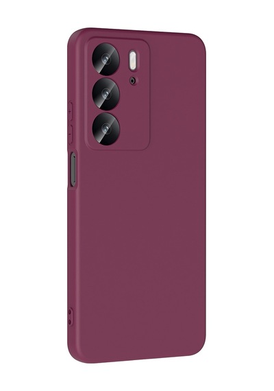 Realme C75 Kılıf Yumuşak Silikon Kamera Korumalı Lansman Pazarplus Koyu Mor