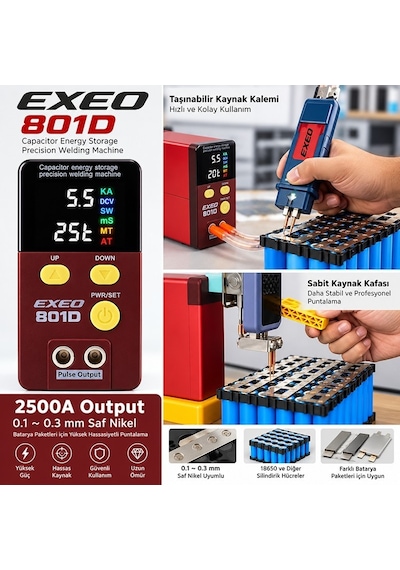 Exeo 801d 12 Kw Pil Puntalama Makinesi Kapasitif Spot Punta Kaynak Makinesi