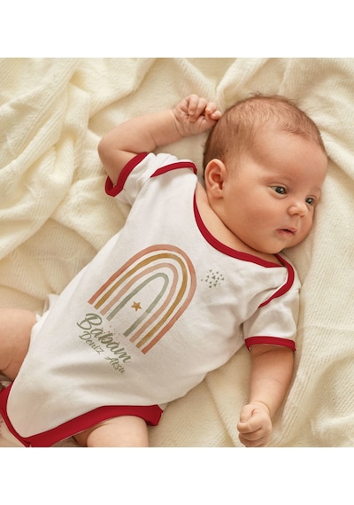 Bk Gift Bk Kids Kişiye Özel Babam Tasarımlı Kırmızı Bebek Body Zıbın-1