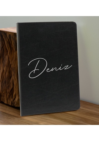 Bk Gift Kişiye Özel İsimli Siyah Defter Ve Cam Matara Hediye Seti-1, Sevgiliye Hediye, Arkadaşa Hediye, Yeni İş Hediyesi