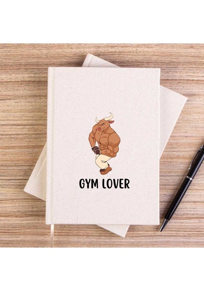 Gym Love Boğa Krem Çizgisiz Kanvas Defter