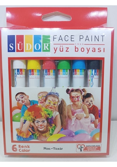 Yüz Boyası / Yüz Boyama Kalemi / Palyaço Kalemi - 6 Renk 6 Renk