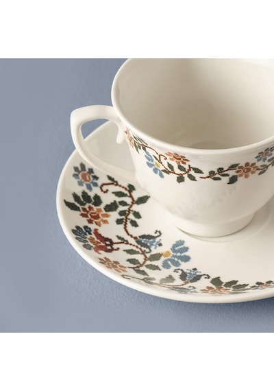 Bella Maison Vintage Porselen 6'lı Kahve Fincanı Takımı Mavi 90 CC Mavi
