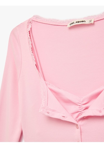 Koton Düğmeli Uzun Kollu U Yaka Katmanlı Modal Karışımlı Slim Fit Hırka Pembe 6sal90012ık Gül Koton Düğmeli Uzun Kollu U Yaka Katmanlı Modal Karışımlı Slim Fit Hırka Pembe 6sal90012ık Gül