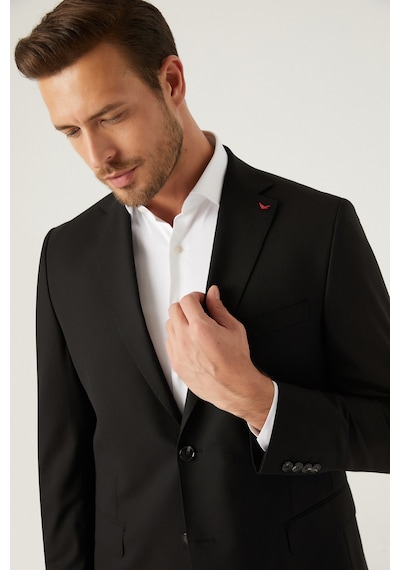 D's Damat Ds Damat Comfort Fit Siyah Düz Takim Elbise 5he05ob35604m 001