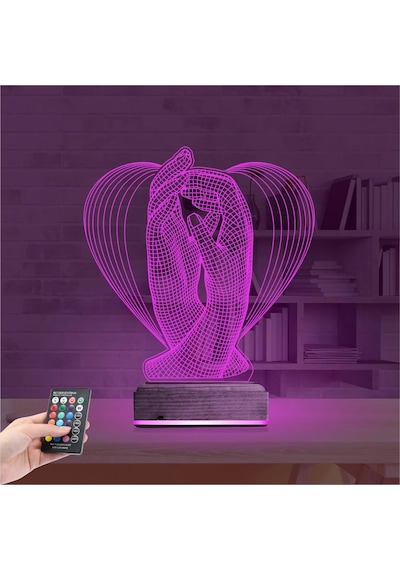 Luvivia Kalp El Sevgiliye Hediye 3d Lamba - Masa Gece Lambası