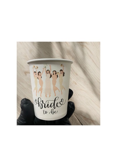 Bekarlığa Veda-bride To Be Temalı Tek Kullanımlık 7 Oz 50 Adet Karton Bardak 1