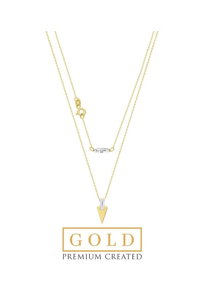 Trapez Kesim 14 Ayar Sarı Altın Kolye Gold