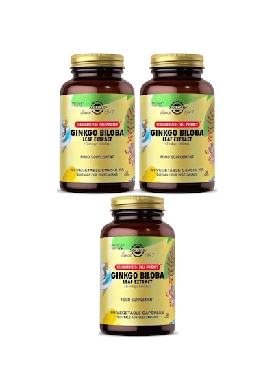 Solgar Ginkgo Biloba Leaf Extract 60 Kapsül 3 Adet