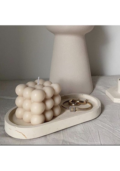 Bernami Vazo Pinterest Beton Beyaz Dekoratif Mum Tabağı Ve Beyaz Bubble Mum Buble&tabak Diğer