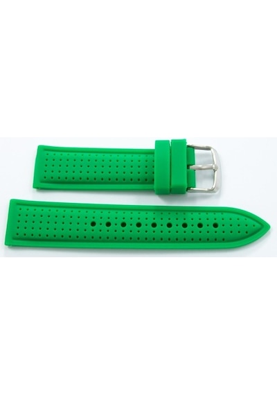 Yeşil Kokusuz Silikon 20Mm Saat Kordonu Yumuşak Spor Saat Kayışı