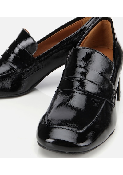 Hotiç Kadın Rugan Deri Siyah Topuklu Klasik Loafer 01ayh312780a100 Siyah