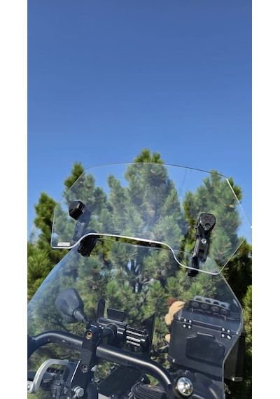 Sym Uyumlu Deflektör Rüzgar Saptırıcı Siperlik Şeffaf Motor Camı Cam Uzatma Model 1