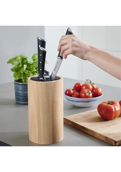 Tefal Ice Force Ahşap Standlı 3'lü Bıçak Seti 001 Siyah
