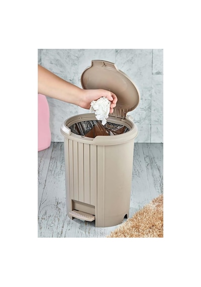 12 Litre Bas Aç Kapaklı Çöp Kovası - Click Kapak Pedallı Çöp Kovası Banyo Mutfak Çöp Kovası Siyah Diğer