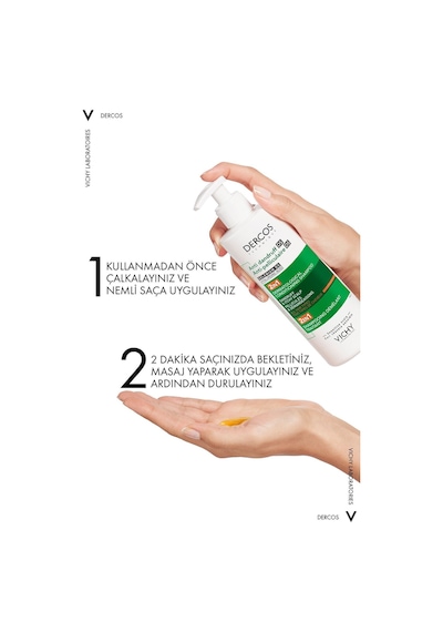 Vichy Dercos 2'si 1 Arada Kepek Karşıtı ve Nemlendirici Şampuan 390 ML