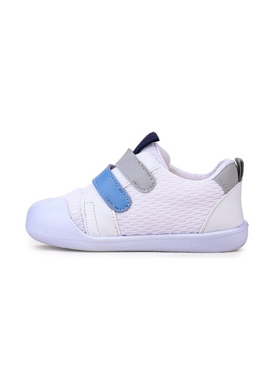 Kiko Kids Textile Cırtlı Erkek Bebek Spor Ayakkabı Beyaz - Mavi