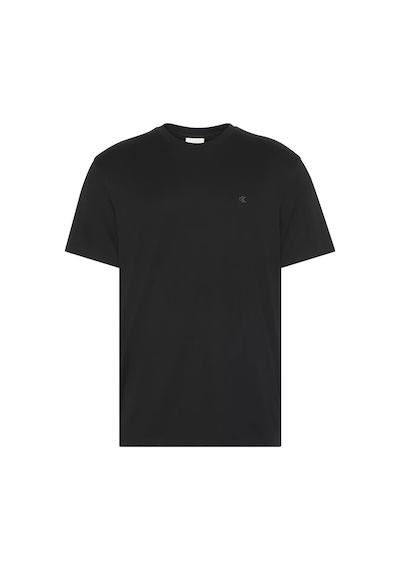 Calvin Klein Erkek Logo Nakışlı Supima Pamuk T-shirt - Siyah Black