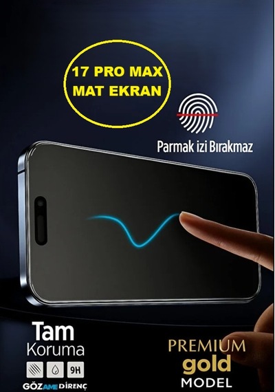 Apple iPhone 17 Pro Max Uyumlu Mat Ekran Koruyucu Seramik Nano Tam Kaplar