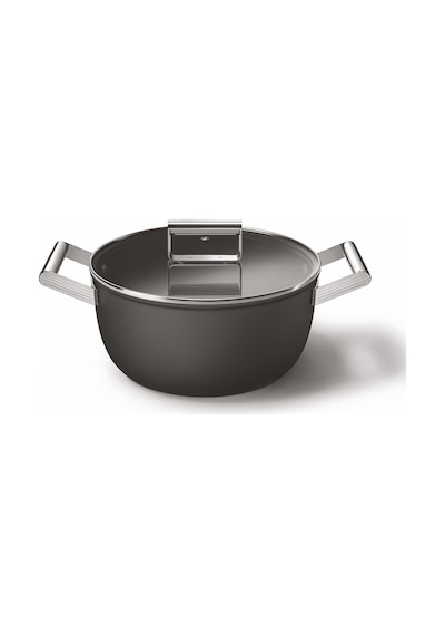 Smeg Cookware 50's Style Siyah Tencere Cam Kapaklı 4.6 L