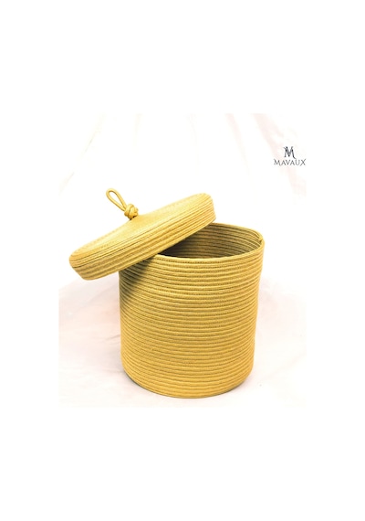 Mavaux Çok Amaçlı,kapaklı 30cm-30cm Büyük Boy, Sepet, Jüt, Hasır, Dokuma Sepet, Düzenleyici Jüt