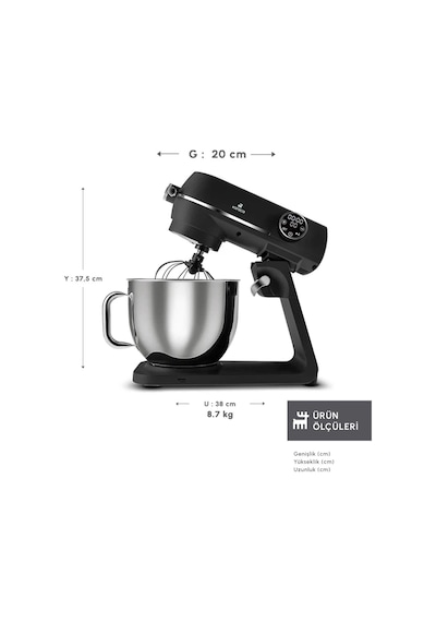 Karaca Multichef Artisan Digital Ekran 1800 W 7 L Döküm Stand Mikser