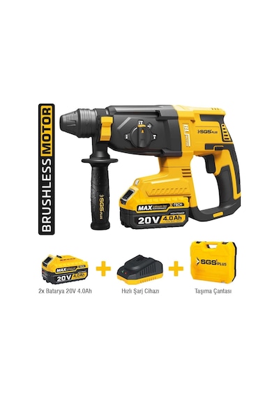 Sgs 5521 20V 4AH Kömürsüz Motor Şarjlı Kırıcı Delici Matkap Seti