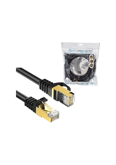 Pmcat75 Siyah Cat7 5 Metre 10gbps 600mhz Lan Ethernet Kablosu - Rj45 26awg Bakır