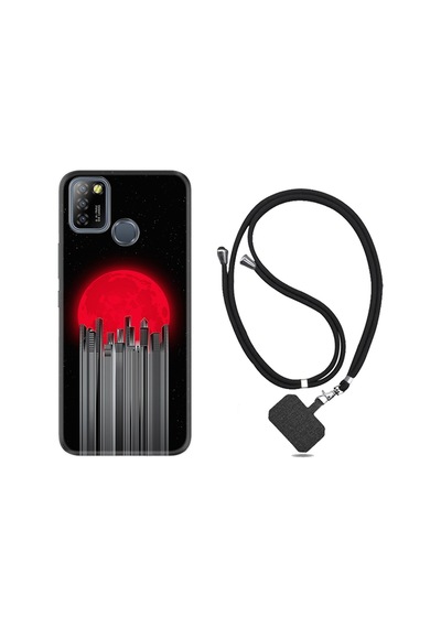 Infinix Smart 5 Kılıf Boyun Askılı Red City 1707