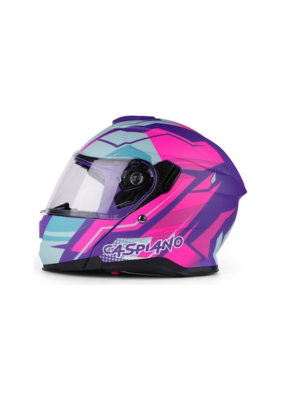 Vento Premium Çene Açılır Kask Güneş Vizörlü Blue Pink Ece 22.06 Sertifikalı Mor Mor