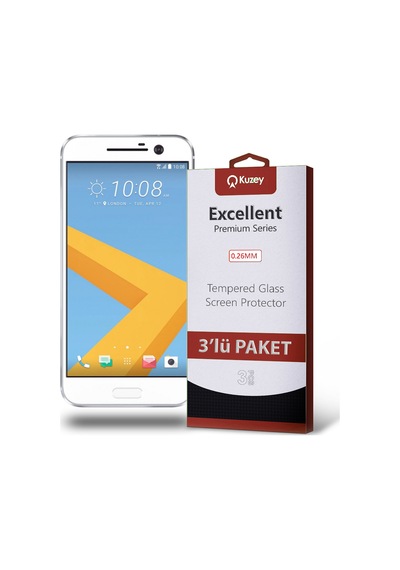 HTC 10 ile Uyumlu Kırılmaz Cam Ekran Koruyucu Ekonomik 3'lü Paket