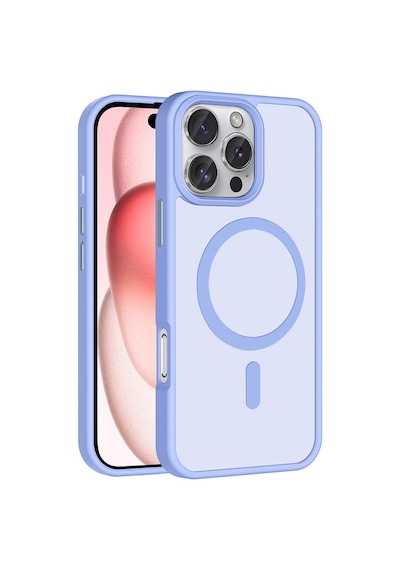 Apple Uyumlu iPhone 16 Pro Max Kılıf M-safe Şarj Özellikli Mat Arka Yüzey Zore Sio Kapak Lila
