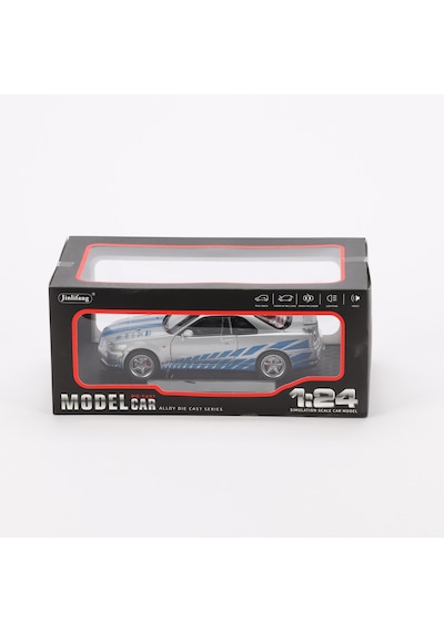 1:24 Ölçek Sesli Işıklı 4 Kapısı Kaput Ve Bagajı Açılan Stantlı Model Araç Gtr Gri