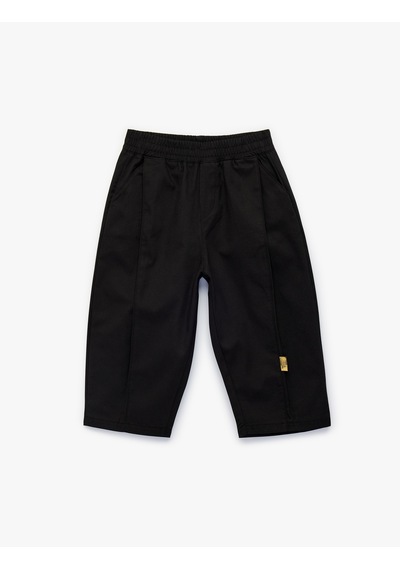 Koton Beli Lastikli Oversize Balon Kesim Pantolon Siyah 6smb40059tw Siyah