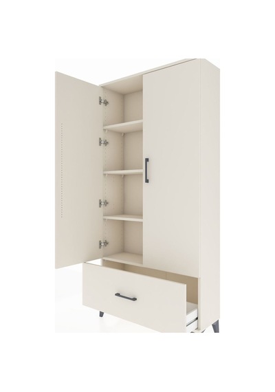 Arges Dolap 4 Raflı Tek Çekmeceli 2 Kapaklı 88x30x182 Aytaşı-... Aytaşı