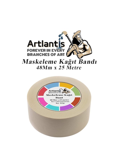 Maskeleme Bandı Kağıt Bant 48 Mm 25 Metre 1 Adet Boya Bantı Maskeleme Kağıt Bant Duvar Yağlı Boya Badana