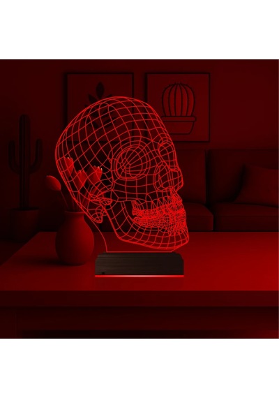 Luvivia Kuru Kafa İsklet 3d Lamba - Masa Gece Lambası Şeffaf