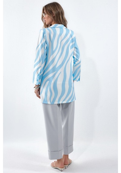 Hiccup Msn Uzun Zebra Desenli Blazer Çok Renkli 01
